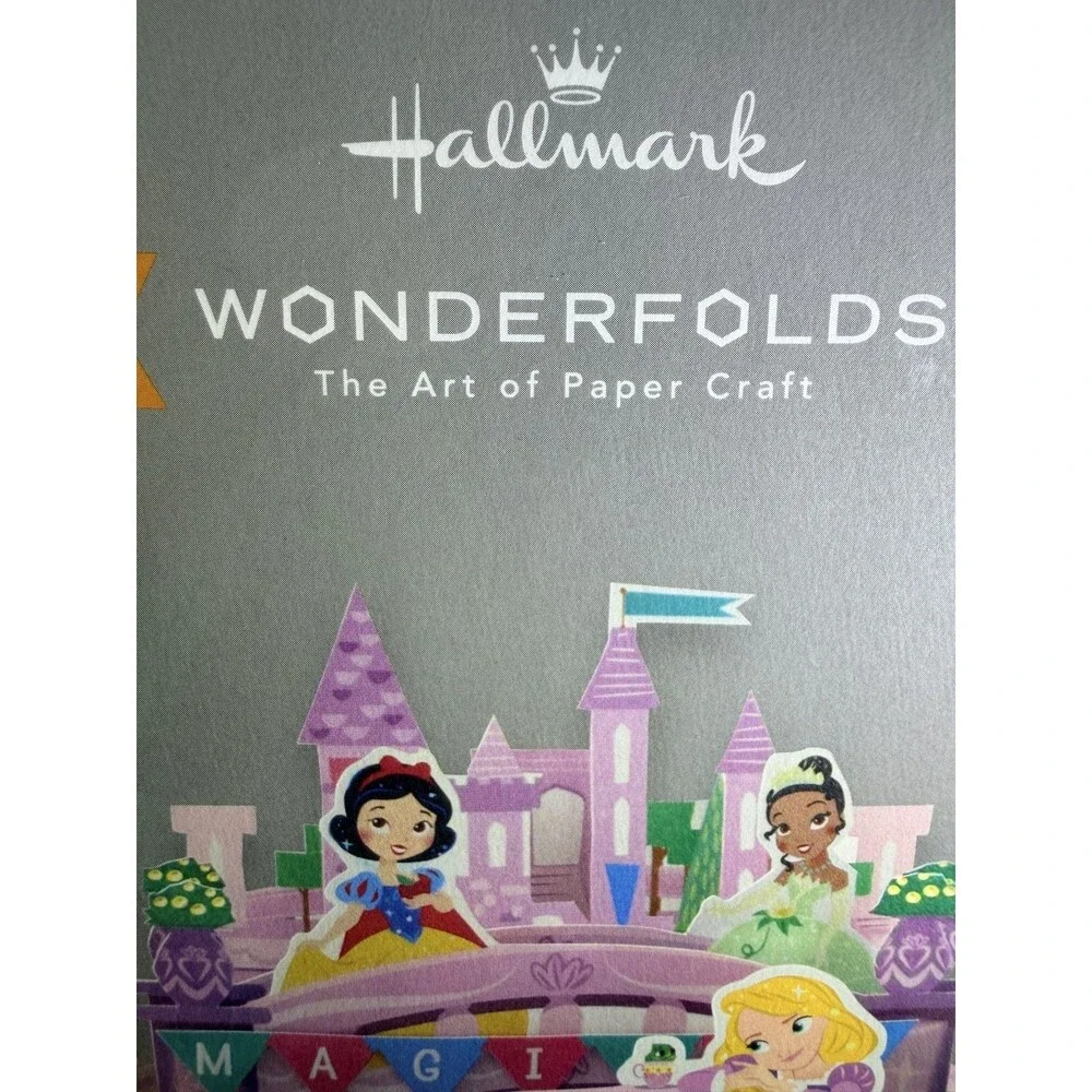 Hallmark Wonderfolds Disney Princess Pop Up Birthday Card Snow White Rapunzel